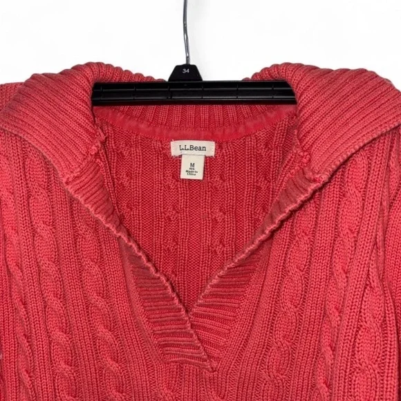 L.L. Bean V-Neck Red Sweater - Picture 2 of 4